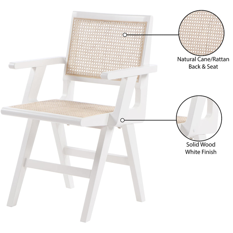 Meridian Preston White Wood Dining Arm Chair IMAGE 9