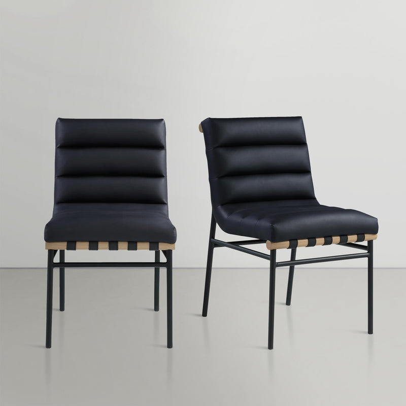 Meridian Burke Black Vegan Leather Dining Chair IMAGE 2