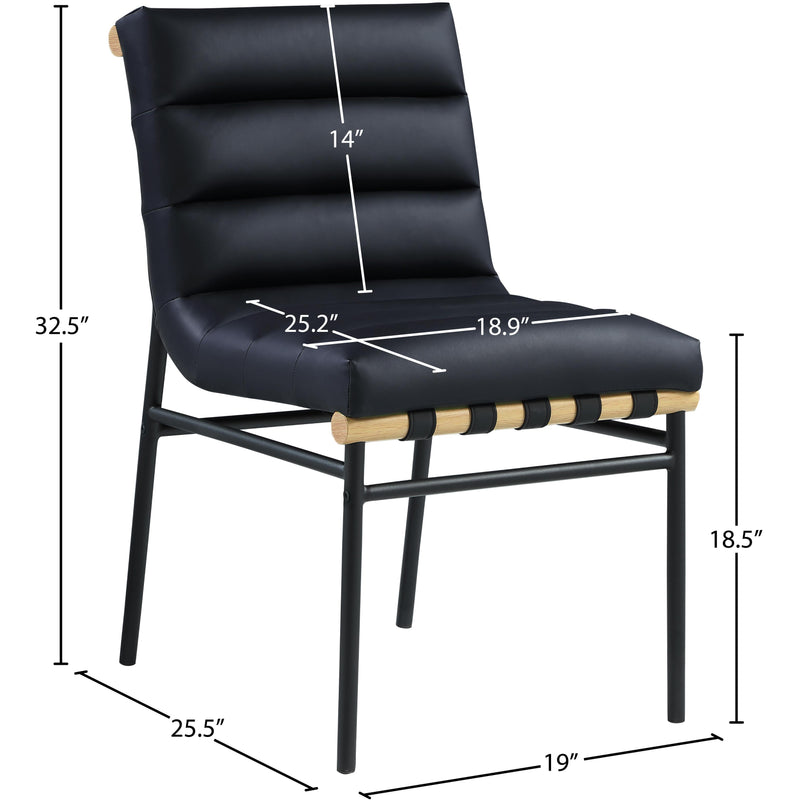 Meridian Burke Black Vegan Leather Dining Chair IMAGE 7