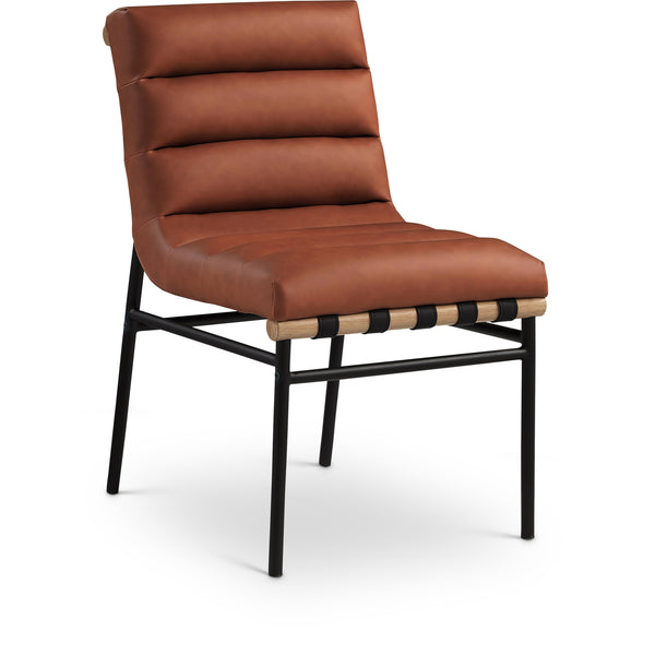 Meridian Burke Cognac Vegan Leather Dining Chair IMAGE 1