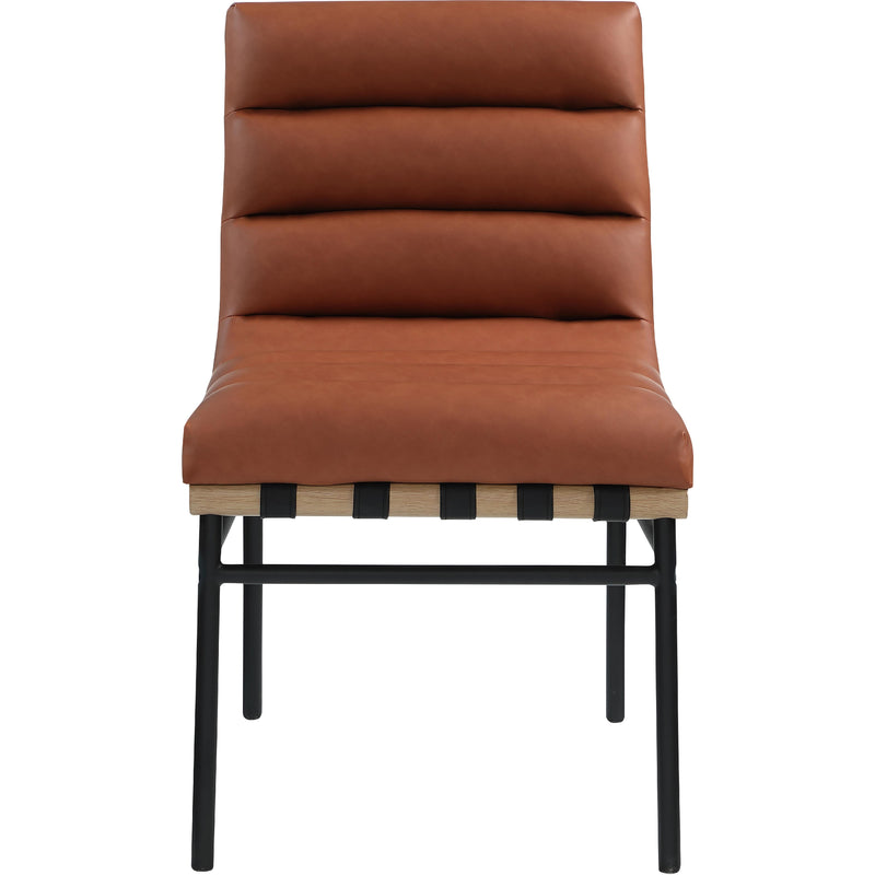 Meridian Burke Cognac Vegan Leather Dining Chair IMAGE 3