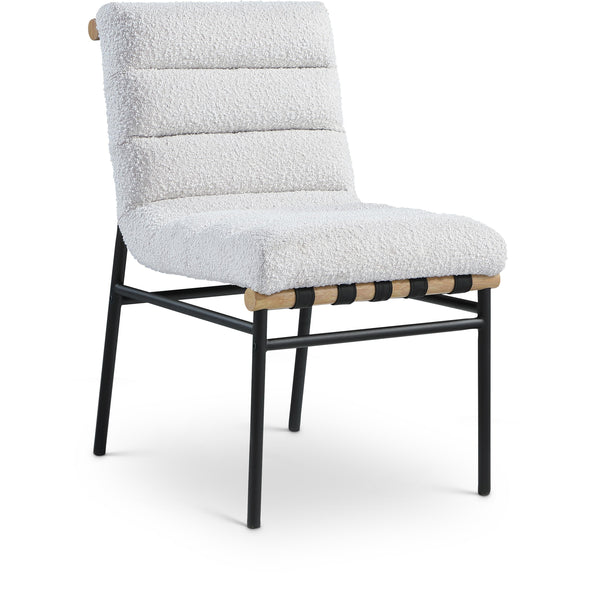 Meridian Burke Cream Boucle Fabric Dining Chair IMAGE 1