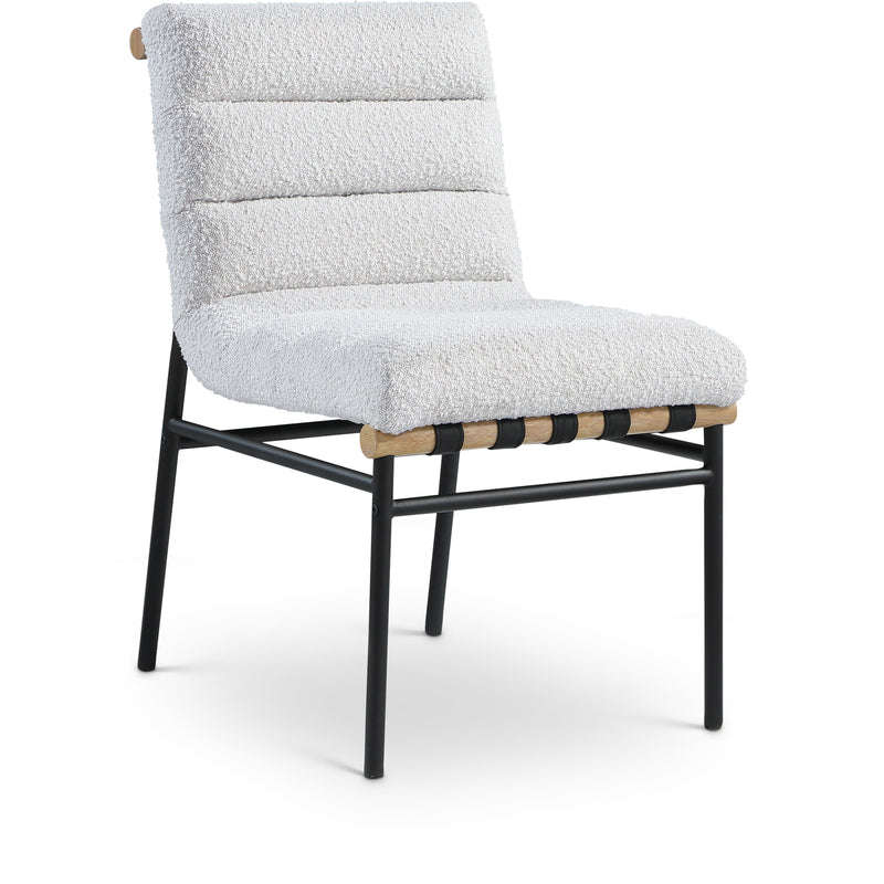 Meridian Burke Cream Boucle Fabric Dining Chair IMAGE 1