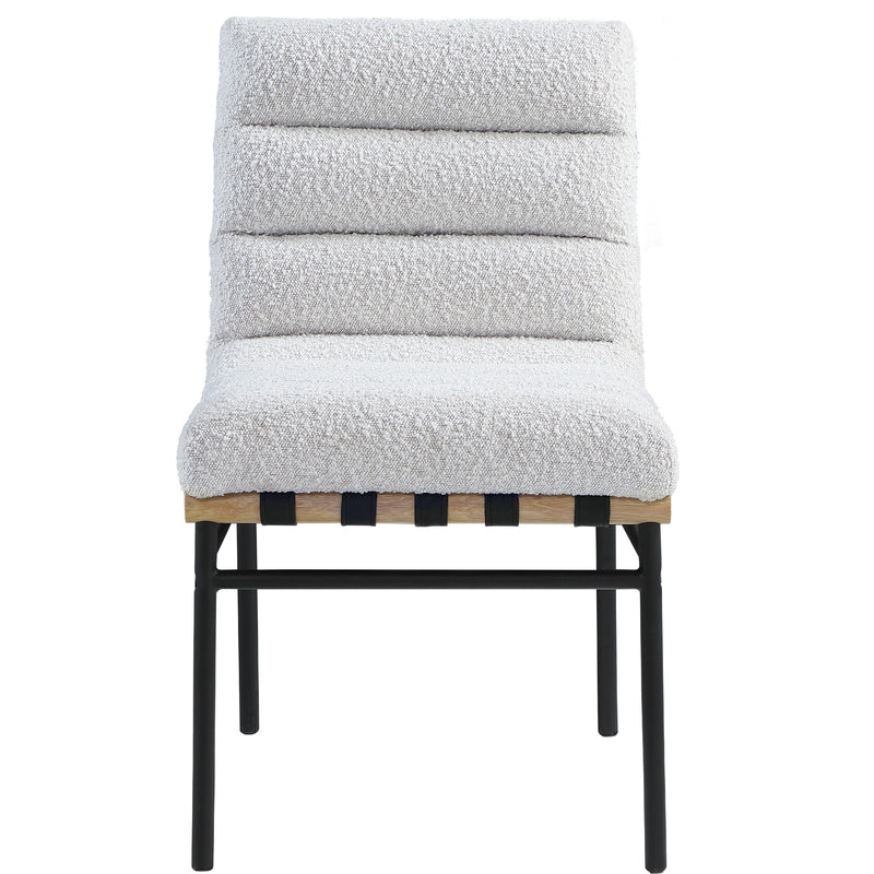 Meridian Burke Cream Boucle Fabric Dining Chair IMAGE 3