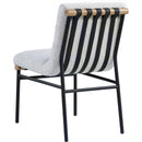 Meridian Burke Cream Boucle Fabric Dining Chair IMAGE 4