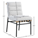 Meridian Burke Cream Boucle Fabric Dining Chair IMAGE 7