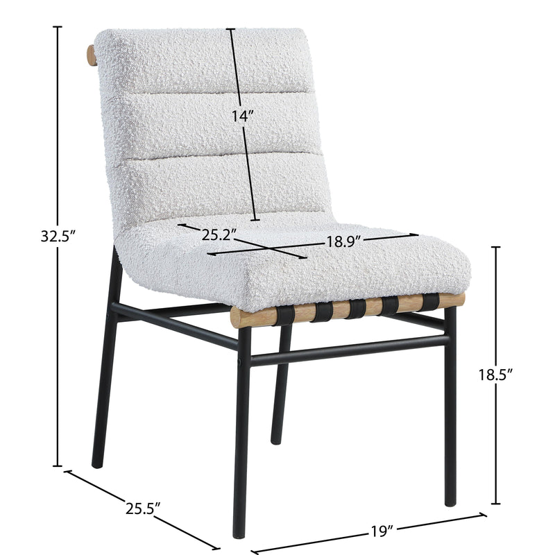 Meridian Burke Cream Boucle Fabric Dining Chair IMAGE 7