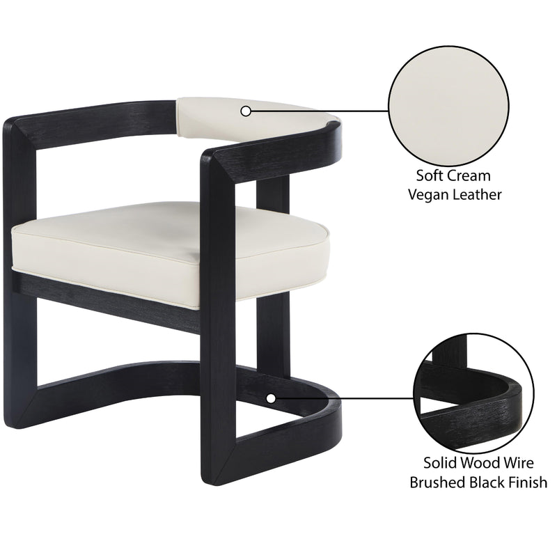 Meridian Manchester Cream Vegan Leather Dining Chair IMAGE 9