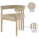 Meridian Marcello Beige Velvet Dining Chair IMAGE 8