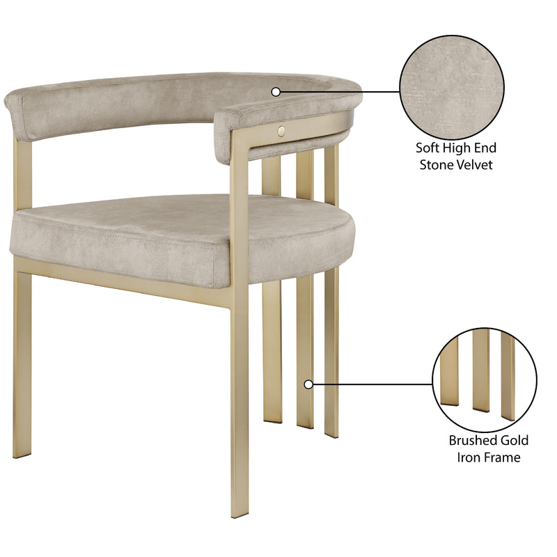 Meridian Marcello Stone Colored Velvet Dining Chair IMAGE 8