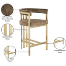 Meridian Marcello Brown Velvet Counter Stool IMAGE 8
