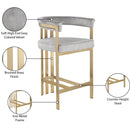 Meridian Marcello Grey Velvet Counter Stool IMAGE 8
