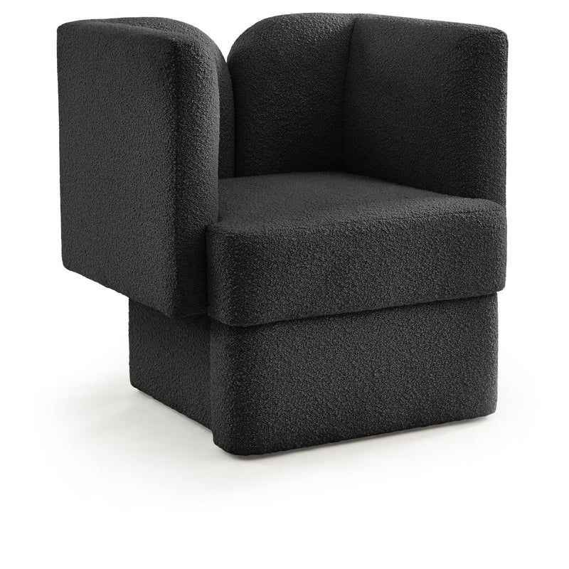 Meridian Marcel Black Boucle Fabric Chair IMAGE 1