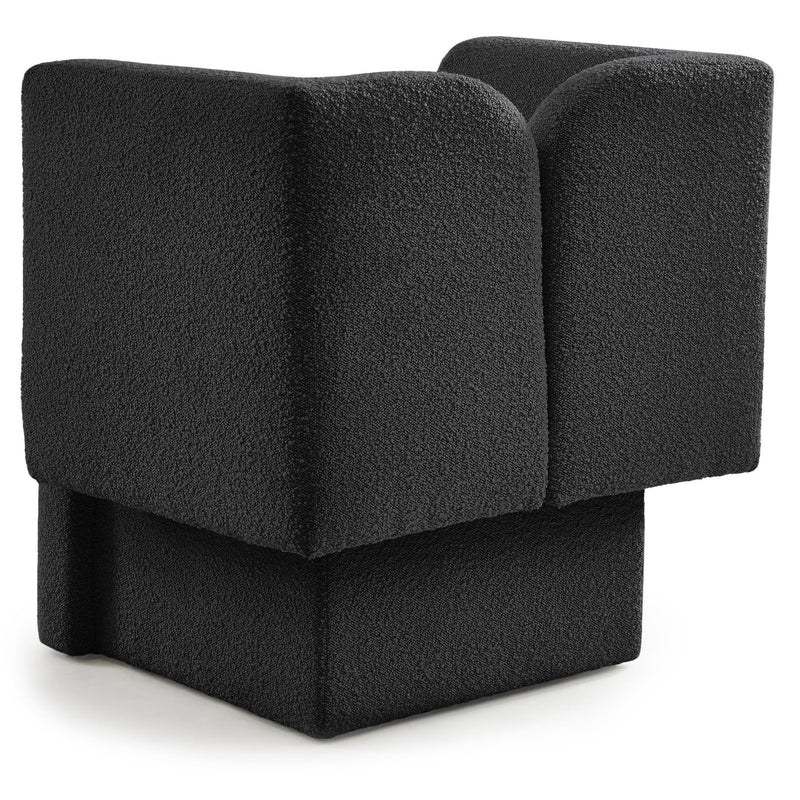 Meridian Marcel Black Boucle Fabric Chair IMAGE 4