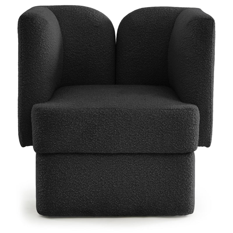 Meridian Marcel Black Boucle Fabric Chair IMAGE 5