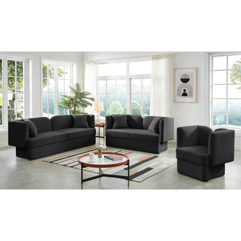 Meridian Marcel Black Boucle Fabric Chair IMAGE 7