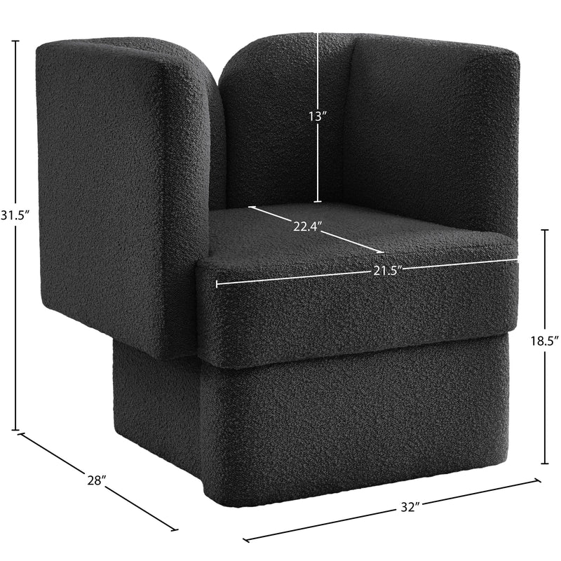 Meridian Marcel Black Boucle Fabric Chair IMAGE 8
