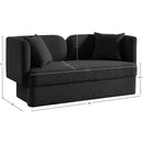 Meridian Marcel Black Boucle Fabric Loveseat IMAGE 8