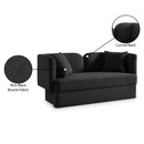 Meridian Marcel Black Boucle Fabric Loveseat IMAGE 9