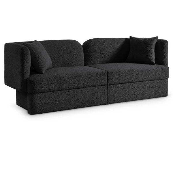 Meridian Marcel Black Boucle Fabric Sofa IMAGE 1