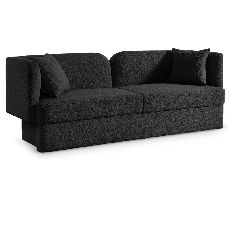 Meridian Marcel Black Boucle Fabric Sofa IMAGE 1