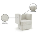 Meridian Marcel Cream Boucle Fabric Chair IMAGE 9