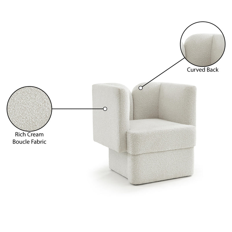 Meridian Marcel Cream Boucle Fabric Chair IMAGE 9