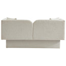 Meridian Marcel Cream Boucle Fabric Loveseat IMAGE 3