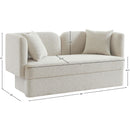 Meridian Marcel Cream Boucle Fabric Loveseat IMAGE 8