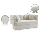 Meridian Marcel Cream Boucle Fabric Loveseat IMAGE 9