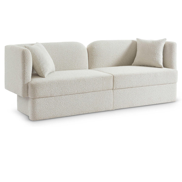 Meridian Marcel Cream Boucle Fabric Sofa IMAGE 1