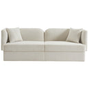 Meridian Marcel Cream Boucle Fabric Sofa IMAGE 5
