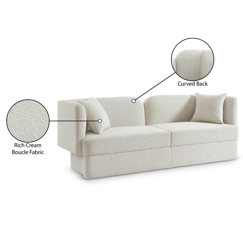 Meridian Marcel Cream Boucle Fabric Sofa IMAGE 9
