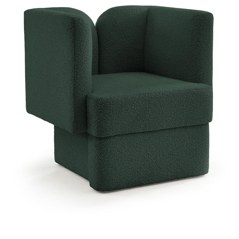 Meridian Marcel Green Boucle Fabric Chair IMAGE 1