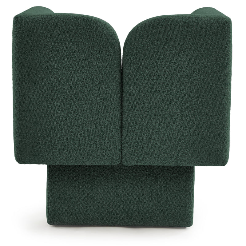 Meridian Marcel Green Boucle Fabric Chair IMAGE 3