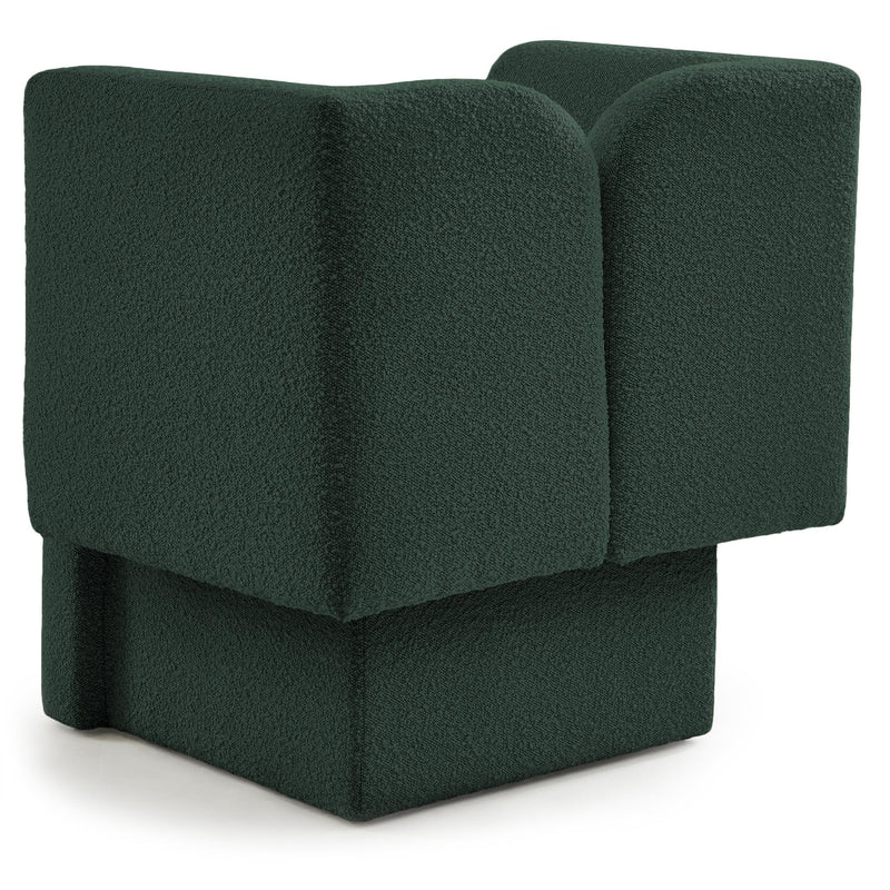 Meridian Marcel Green Boucle Fabric Chair IMAGE 4