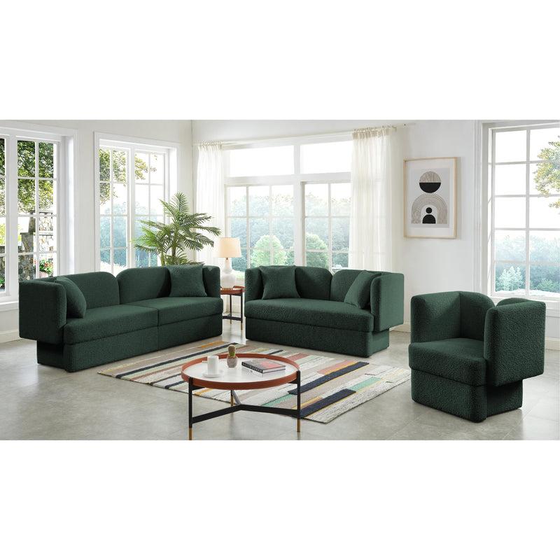 Meridian Marcel Green Boucle Fabric Chair IMAGE 7