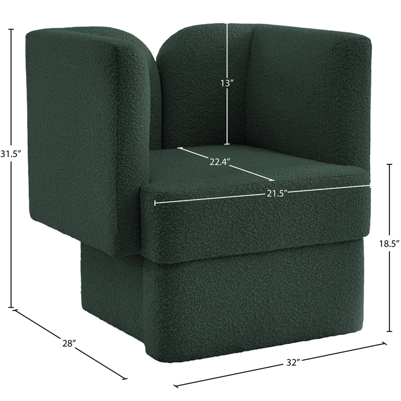 Meridian Marcel Green Boucle Fabric Chair IMAGE 8