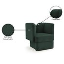 Meridian Marcel Green Boucle Fabric Chair IMAGE 9