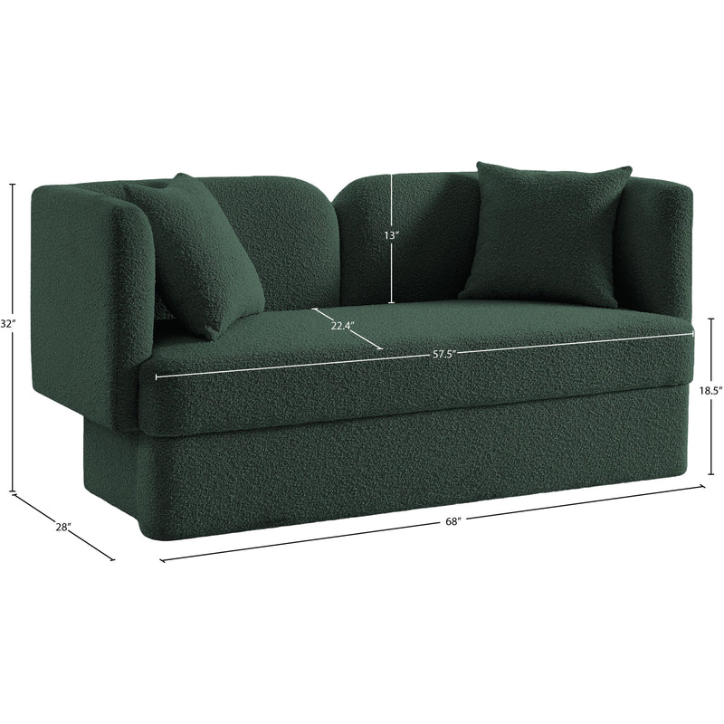 Meridian Marcel Green Boucle Fabric Loveseat IMAGE 8