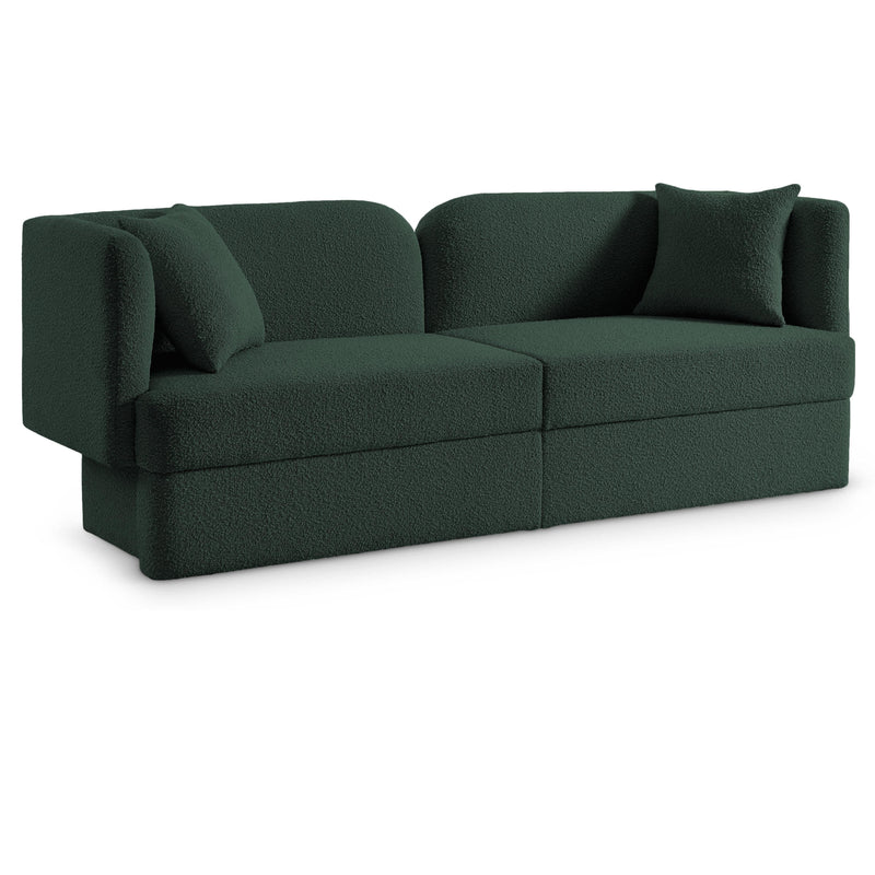 Meridian Marcel Green Boucle Fabric Sofa IMAGE 1