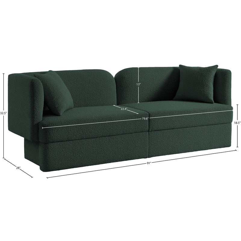 Meridian Marcel Green Boucle Fabric Sofa IMAGE 8