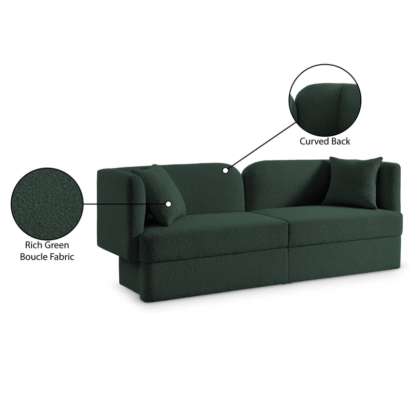 Meridian Marcel Green Boucle Fabric Sofa IMAGE 9