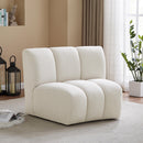 Meridian Infinity Cream Boucle Fabric Modular Chair IMAGE 2