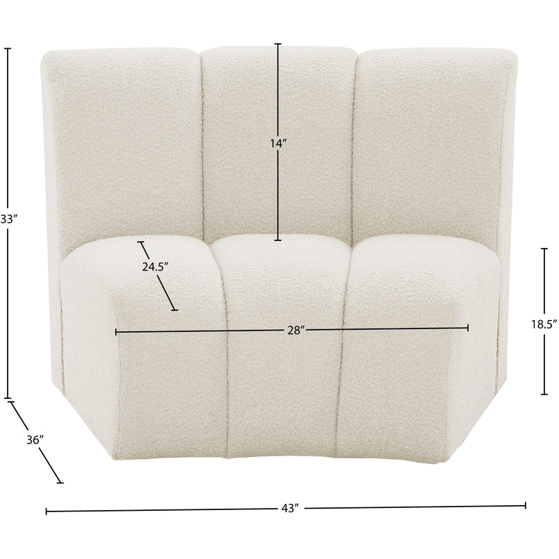 Meridian Infinity Cream Boucle Fabric Modular Chair IMAGE 7