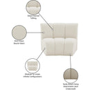 Meridian Infinity Cream Boucle Fabric Modular Chair IMAGE 8