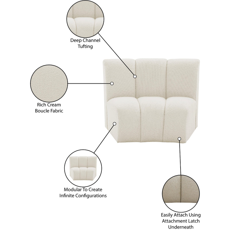 Meridian Infinity Cream Boucle Fabric Modular Chair IMAGE 8