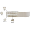 Meridian Infinity Cream Boucle Fabric 4 pc Modular Sectional IMAGE 14