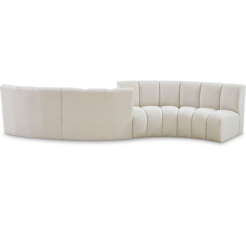 Meridian Infinity Cream Boucle Fabric 4 pc Modular Sectional IMAGE 1