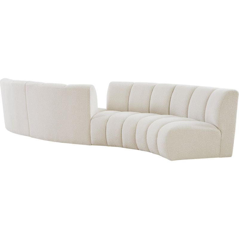 Meridian Infinity Cream Boucle Fabric 4 pc Modular Sectional IMAGE 3